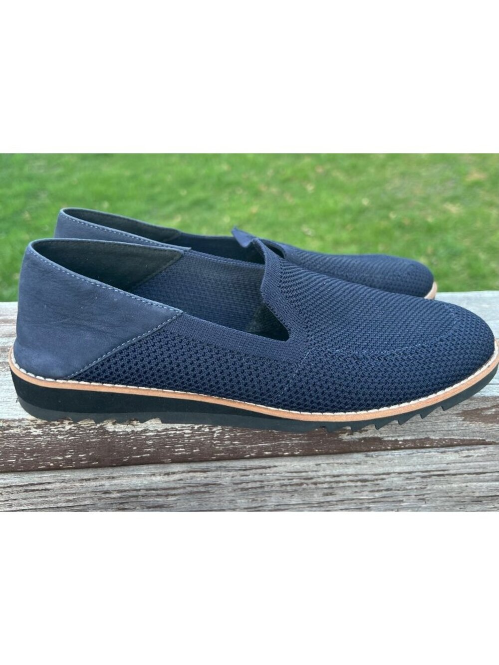 Eileen Fisher Womens Sz 8.5 Novo' Stretch Knit Comfort Loafers in Navy